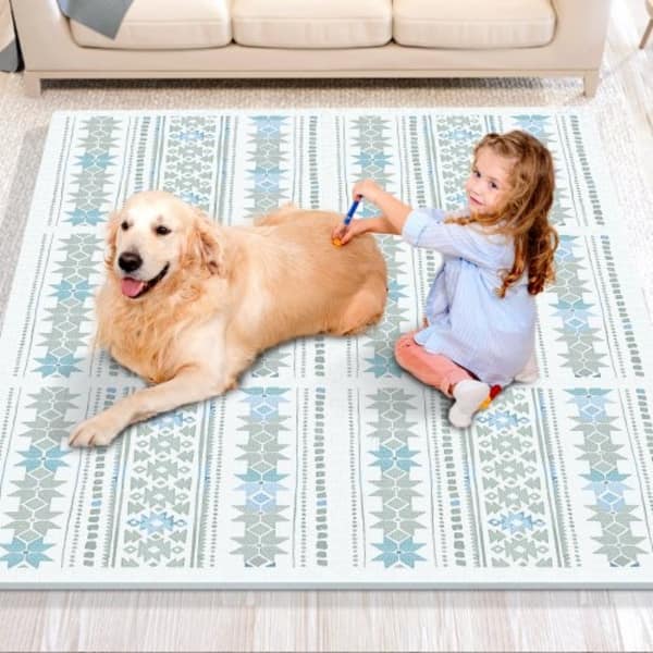 slide 1 of 1, 6 Tiles Kids Play Mat, 0.5 Inch Toddler Play Mat with EVA Foam, 24" x 24" Puzzle Play Mat with 24 sq.ft Coverage, Interlocking Multi