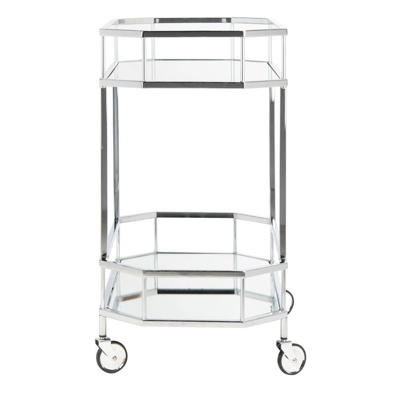 SAFAVIEH Katica 2-Tier Octagon Bar Cart - 29.6" x 16.5" x 29.8" - 30Wx17Dx30H