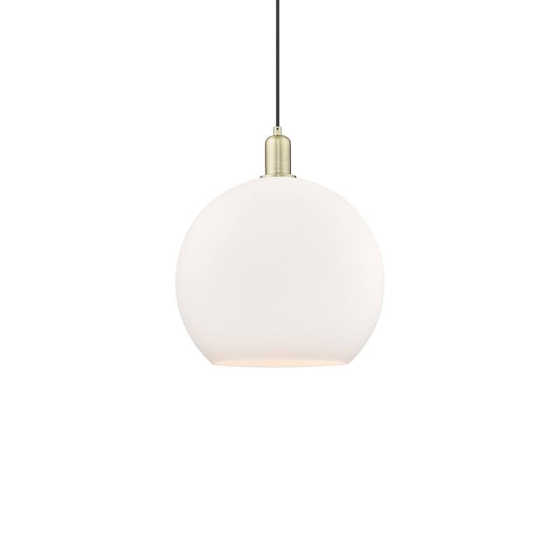Innovations Lighting 716-1P-18-14 Athens Pendant Athens 14" Wide - Antique Brass / Matte White