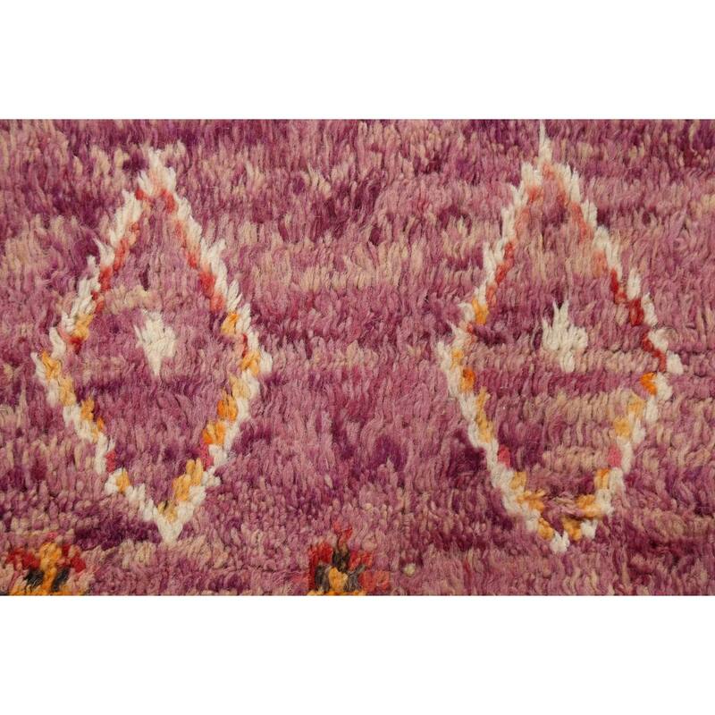 Tribal Geometric Moroccan Oriental Wool Runner Rug Hand-knotted Carpet - 2'6" x 12'7"