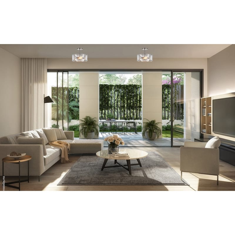 2 Light bulbs light silver light fixture glass, metal ceiling light