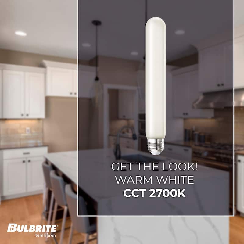 Bulbrite LED Filament Pack of (4) 5 Watt Dimmable 7 Inch T9 Light Bulb with Frost Glass Finish and Medium (E26) Base