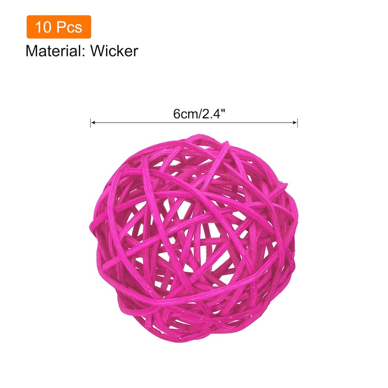 10 Pcs Wicker Rattan Balls 2.4 Inch Rattan Decorative Balls