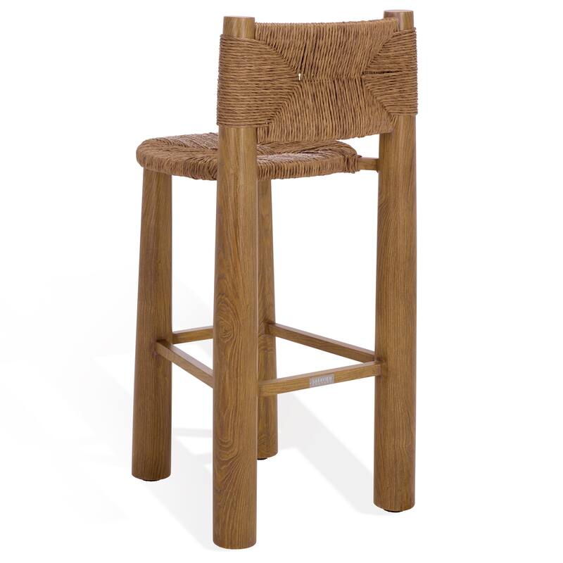 SAFAVIEH Couture Outdoor Patio Furniture Romona Round Barstool, Fully Assembled - 20"W x 22"D x 42"H