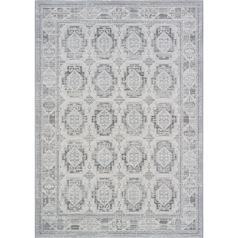 Winnie Ivory, Gray, and Beige Olefin Area Rug - 9' x 12'