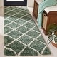 preview thumbnail 105 of 135, SAFAVIEH Hudson Shag Estella Diamond Trellis 2-inch Thick Rug 2'3" x 8' Runner - Green/Ivory