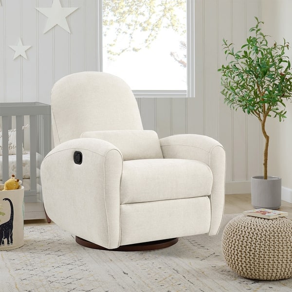slide 2 of 6, Spruce & Spring Freya Power Swivel Glider Recliner Nursery Chair Linen-Manual