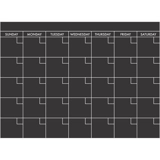 RoomMates Black White Chalk Calendar Peel and Stick Giant Wall Decal