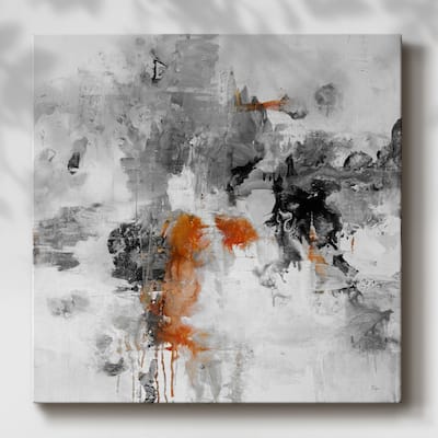 Burnt Orange Grey-Gallery Wrapped Canvas
