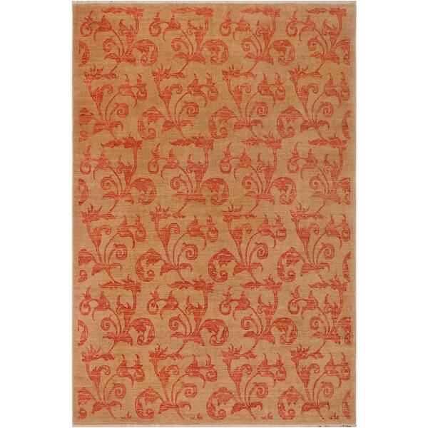 slide 1 of 8, Ziegler Spring Tan Rust Hand Knotted Wool Rug 8'10 x 11'6 - 8'10" x 11'6"
