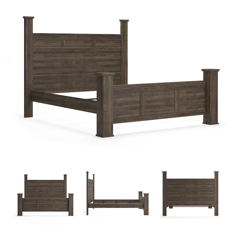 Juararo Dark Brown Poster Bed