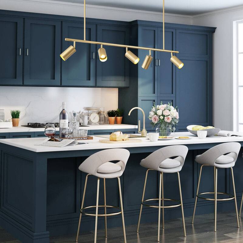 43.3" 5-Light Industrial Linear Track Lighting with Adjustable Track Heads