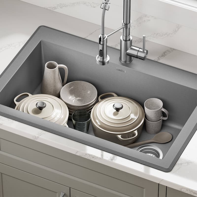 KRAUS Forteza Granite 33 inch Undermount Drop-in Kitchen Sink