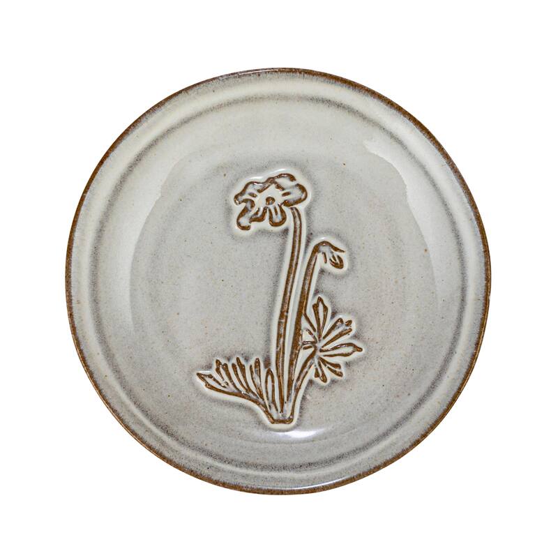 Stoneware Dish with Reactive Glaze - 5.0"L x 5.0"W x 0.8"H