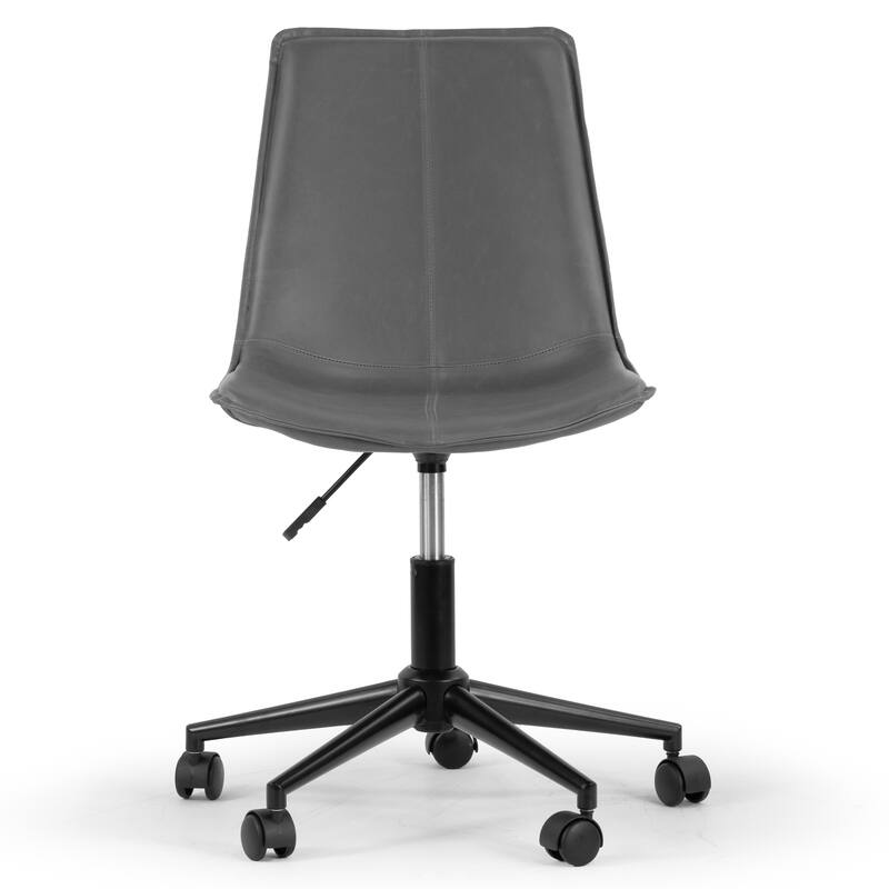 Amery Grey Faux Leather Adjustable Height Swivel Office Chair