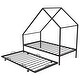 preview thumbnail 5 of 9, Twin Size Metal House Bed with Pull,Out Trundle , Maximizes Space with Versatile Design ,Sturdy Construction
