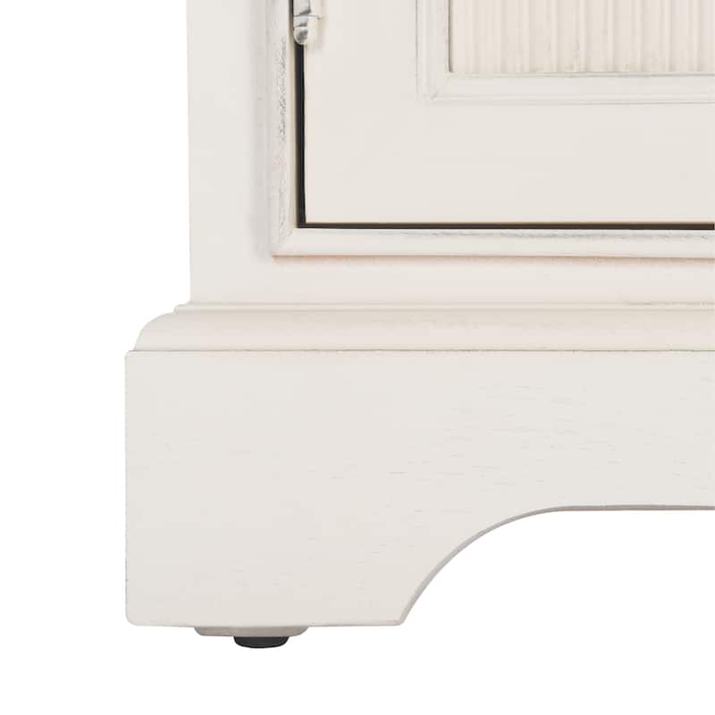 SAFAVIEH Carolyne Distressed White 2 Door 3-Drawer Sideboard. - 45" W x 11" D x 30" H - 45Wx11Dx30H