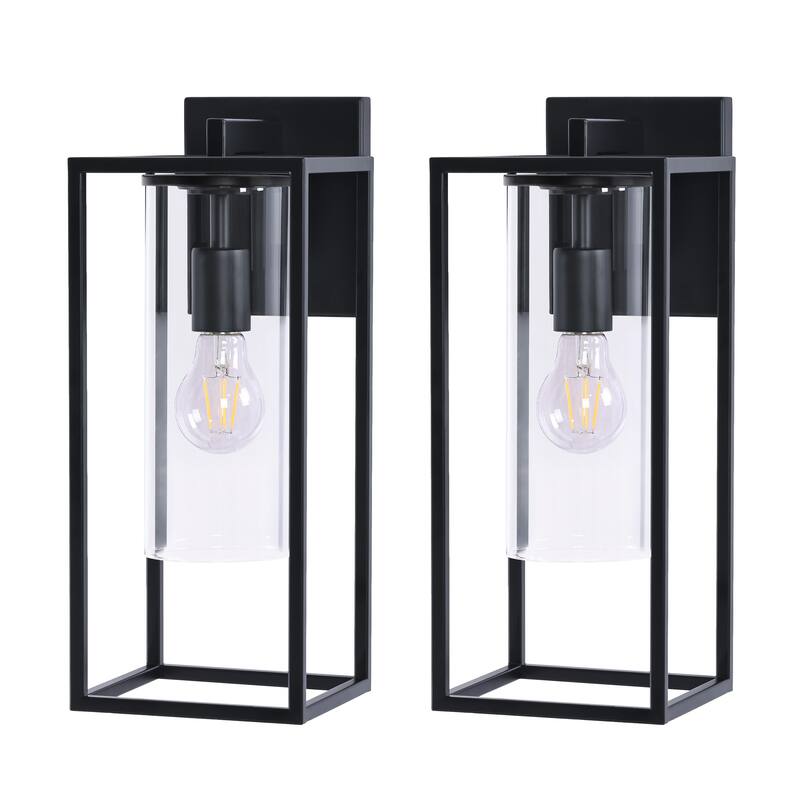 2 Pack Outdoor Wall Lights, Outdoor Wall Lantern with Glass Shade