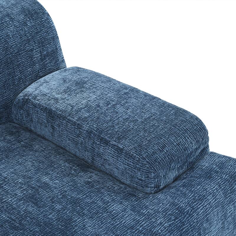 L-Shape Modular Sectional Sofa with Chaise Lounge, Oversized Chenille Upholstered Sofa, 3 Seater Sofa with 2 Throw Pillows