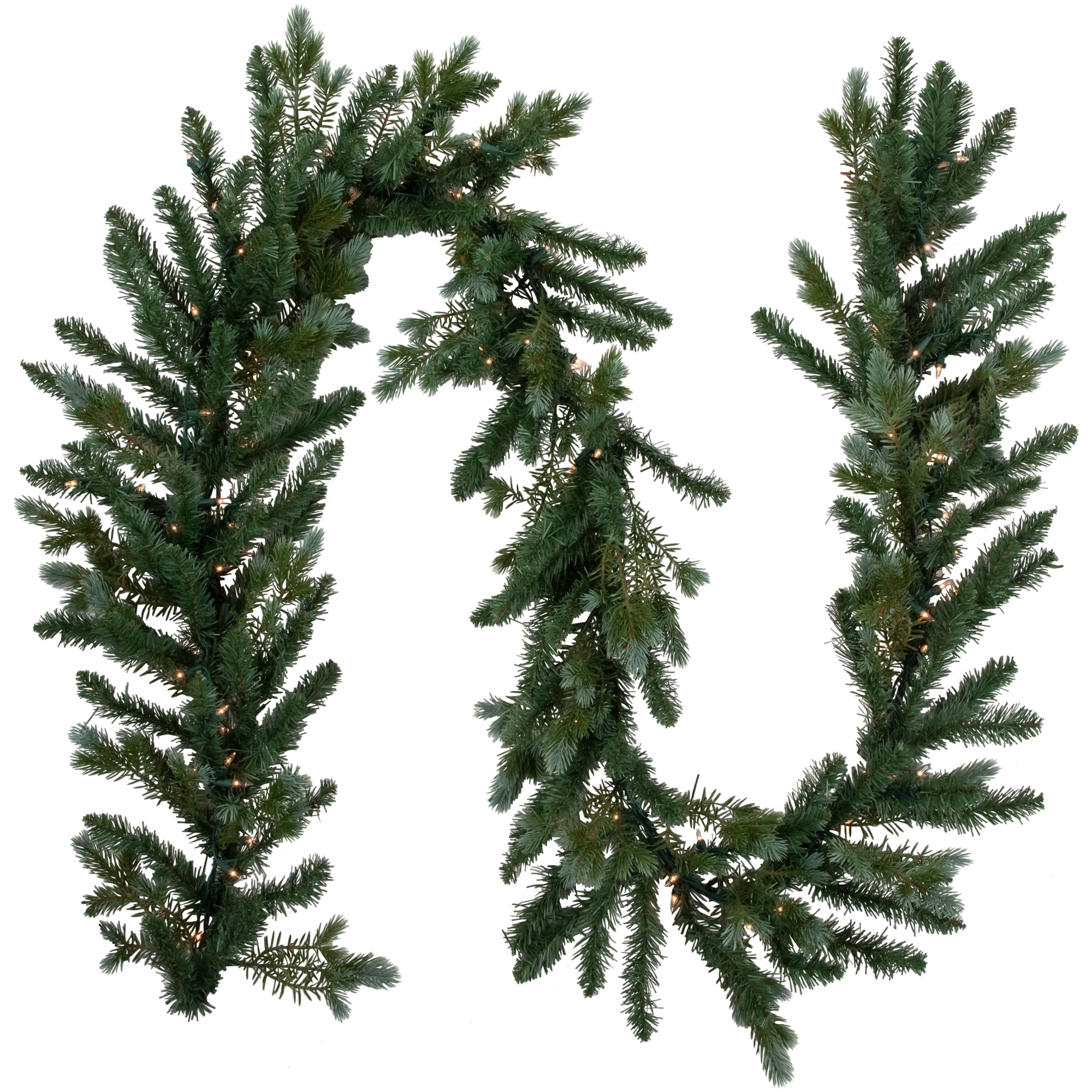 9' x 14" Pre-Lit Blue Spruce Artificial Christmas Garland Clear Lights