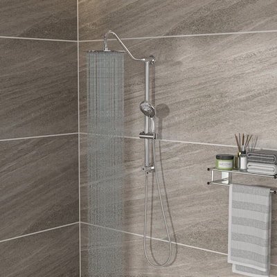 Rainfall Dual Shower Heads Shower Set with Overhead Shower and Hand Shower