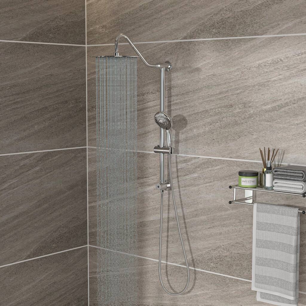 Rainfall Dual Shower Heads Shower Set with Overhead Shower and Hand Shower