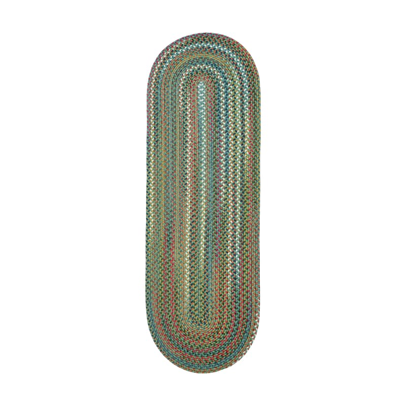 Rhody Rug Charisma Indoor/ Outdoor Braided Area Rug - 2 ft x 8 ft - Peridot