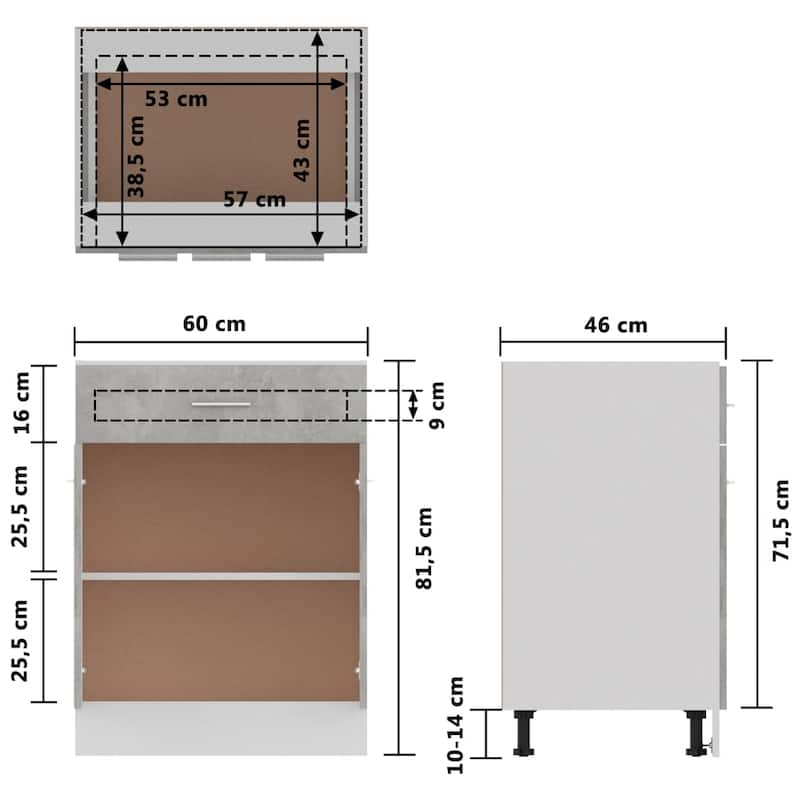 vidaXL Kitchen Cabinet Storage Cupboard Under Sink Organizer Engineered Wood