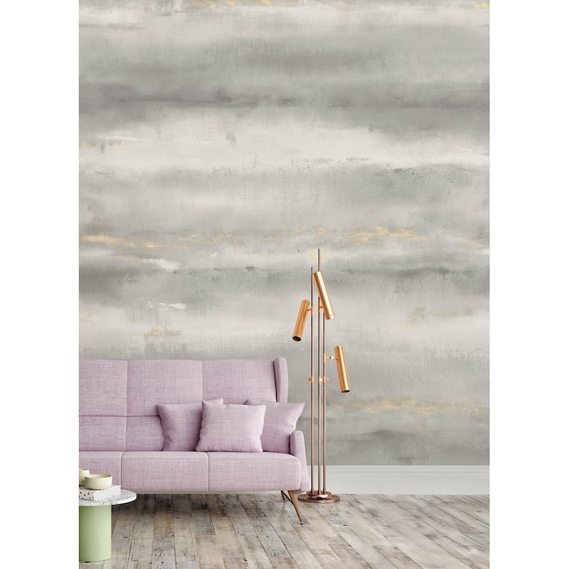 A-Street Prints Aveline Grey Wall Mural