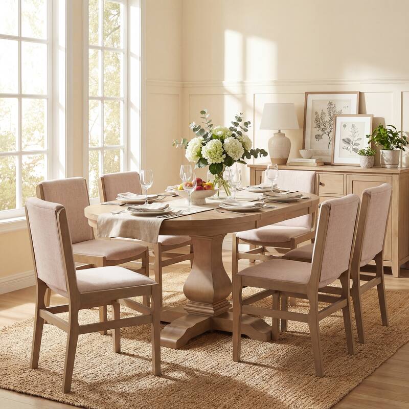 Christopher Knight Home - Modern Contemporary Upholstered Armless Dining Chairs Set with Seat and Back Cushion