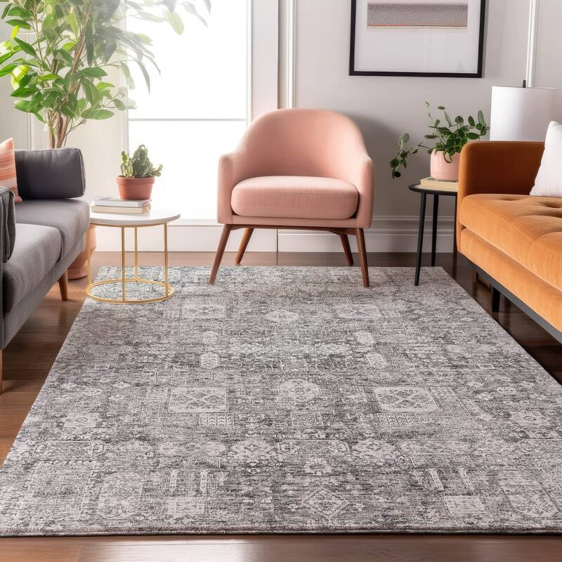 Premium Washable Super Soft Traditional Persian Mayfield Rug - Gray - 3' x 5' - Rectangle