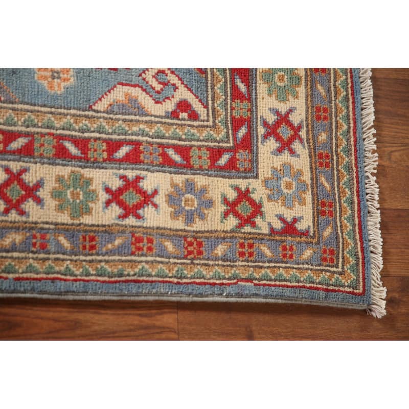Light Blue Kazak Oriental Accent Rug Handmade Wool Carpet - 2'8" x 4'0"