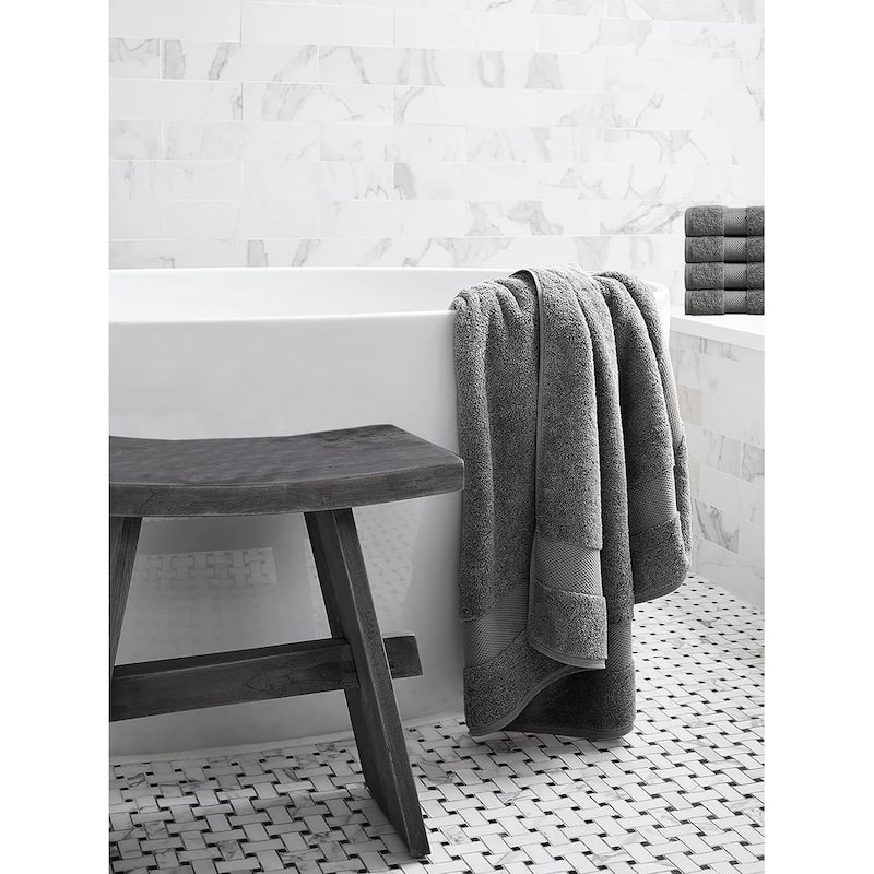 Delara Organic Cotton Luxuriously Plush Bath Sheet Pack of 4 |GOTS & OEKO-TEX Certified |650 GSM Long Staple | Quick Dry & Soft