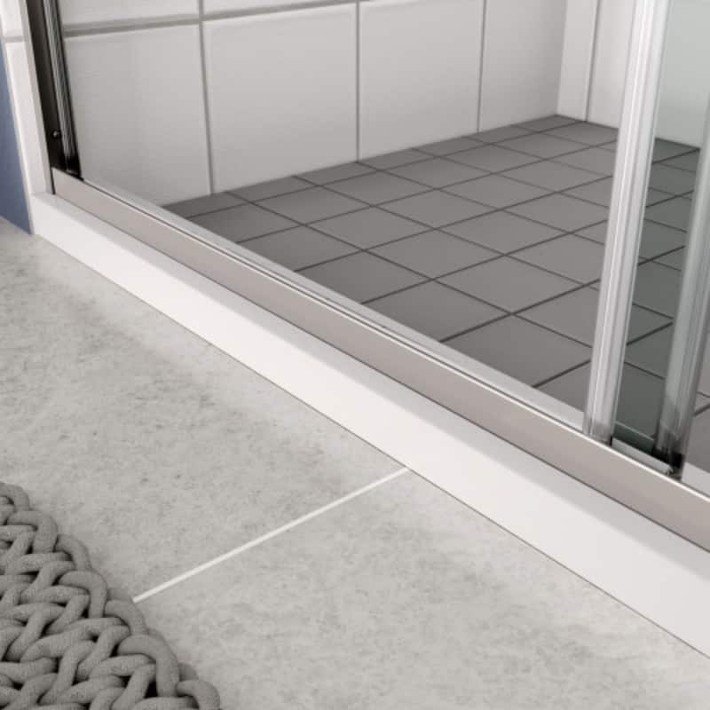 70'' H Glass Double Sliding Shower Door in Black/Chrome
