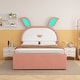 preview thumbnail 27 of 46, Upholstered platform bed with headboard with shelves and drawers