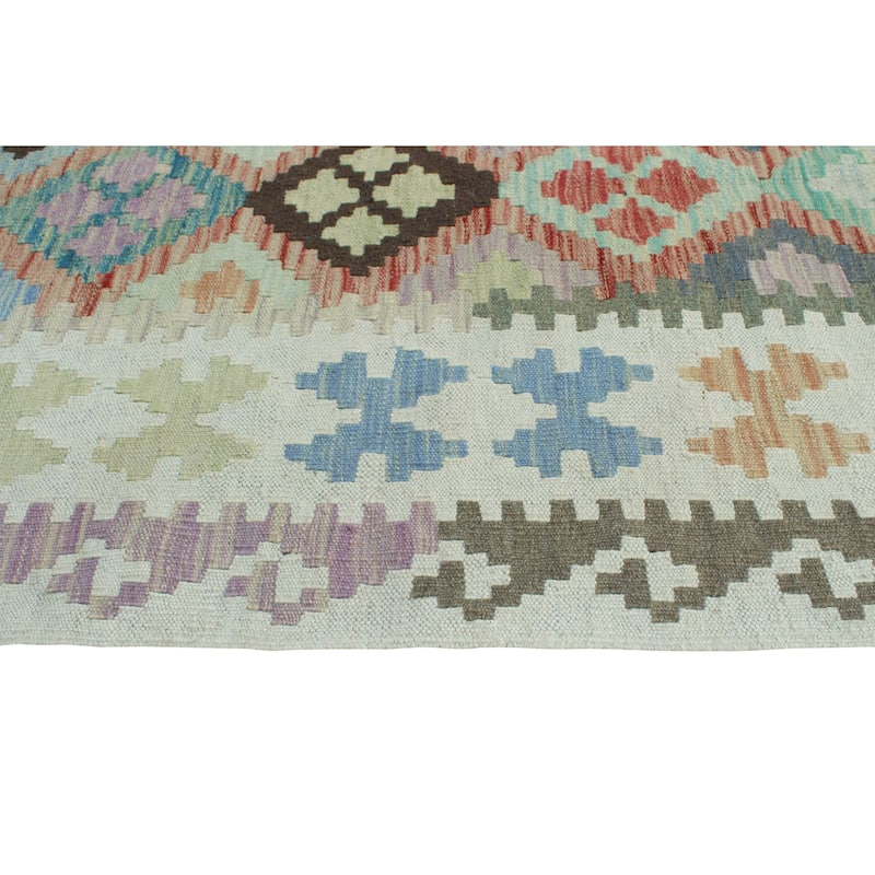 Sun Faded Flatweave Meruert Rust/Ivory Rug - 6'6" x 9'8"