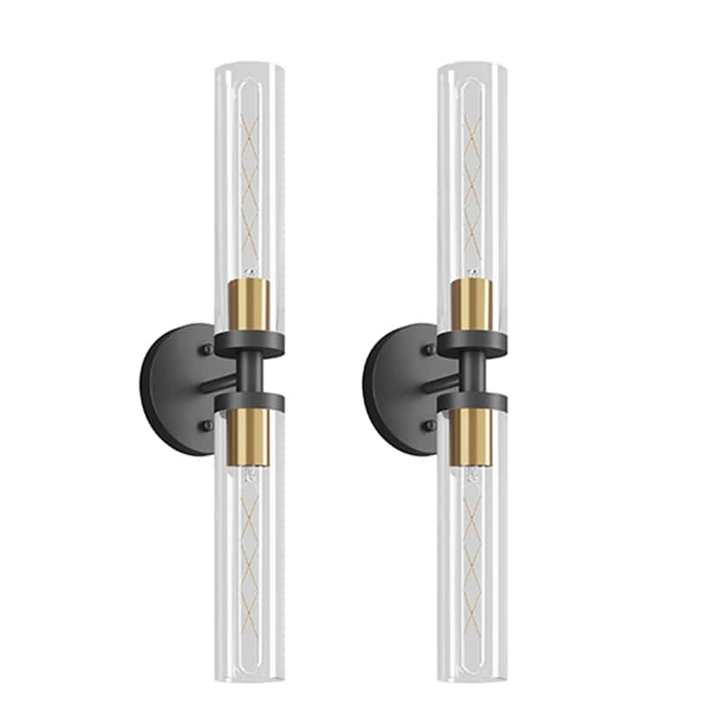 Black and Gold Wall Sconces Set of 2