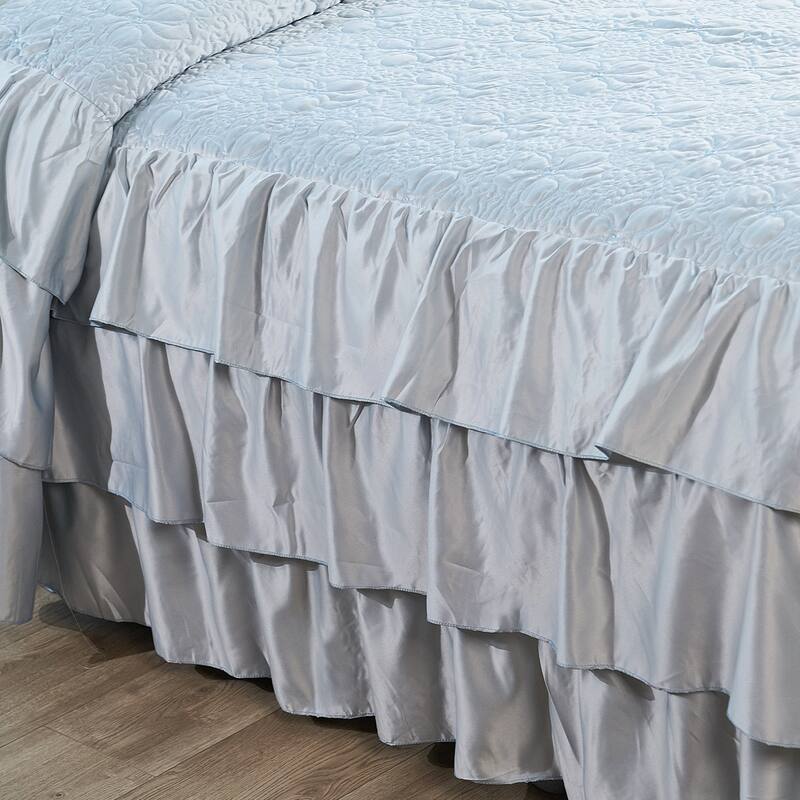 Serent Matte Satin Ruffle Bedspread Set