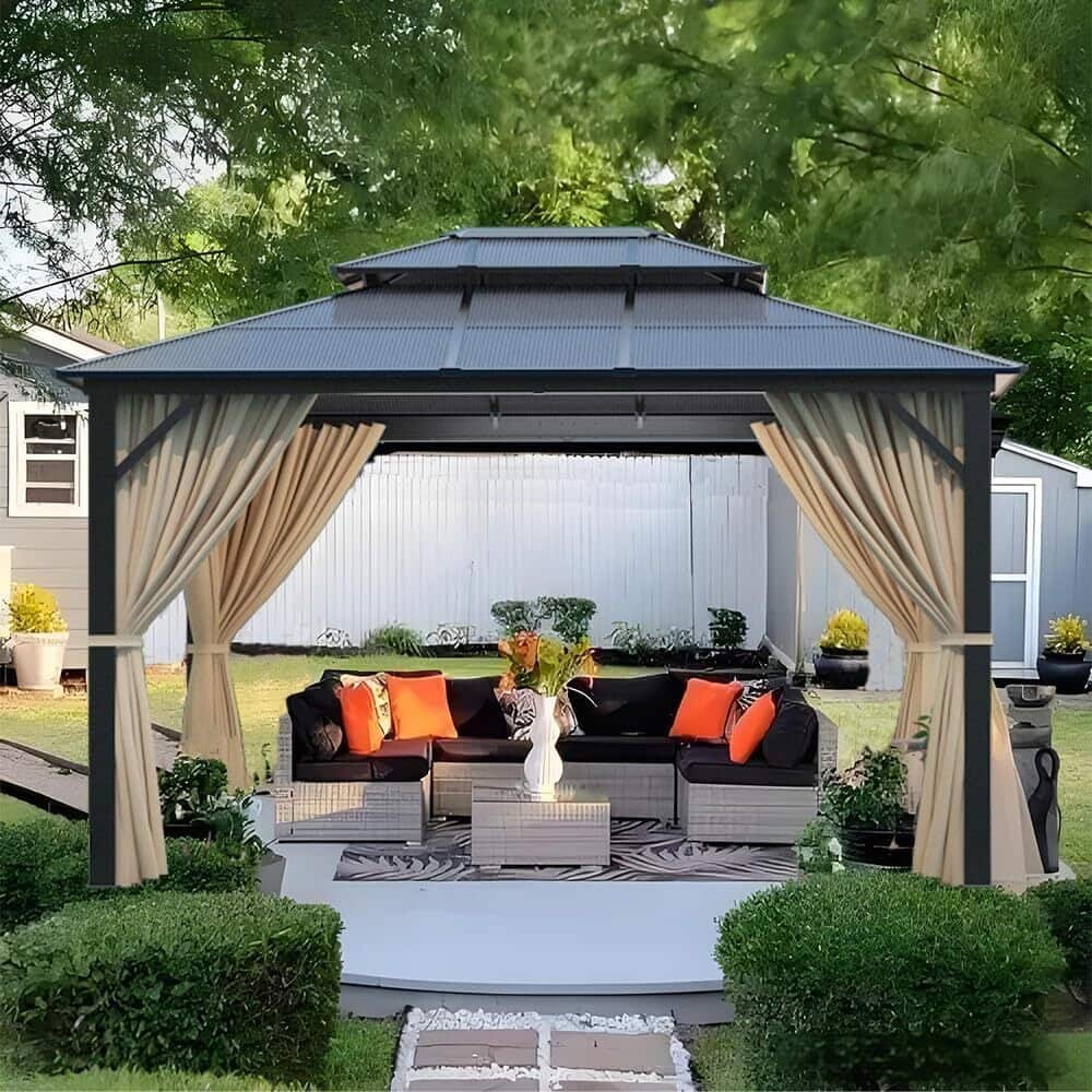 10' x 12' Patio Hardtop Heavy Duty Gazebo for Garden, Patios, Lawns - 10X12 Ft