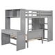 preview thumbnail 8 of 7, Twin size Maximized Space Loft Bed with Twin size Stand-alone bed, Shelves,Desk,and Wardrobe,No Box Spring Required-Gray