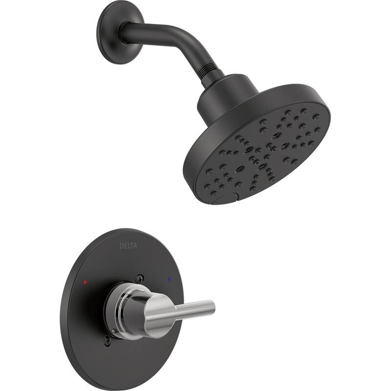 Delta Nicoli Single Function Pressure Balanced Shower Only with - Matte Black / Chrome