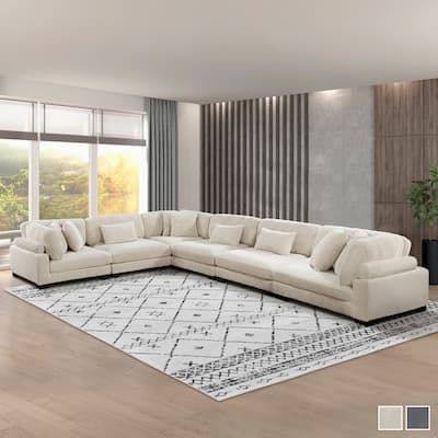 Braidy Corduroy 6-Piece Modular Sectional Sofa