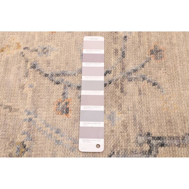 ECARPETGALLERY Hand-knotted Modern Oushak Light Grey Wool Rug - 7'10 x 9'8