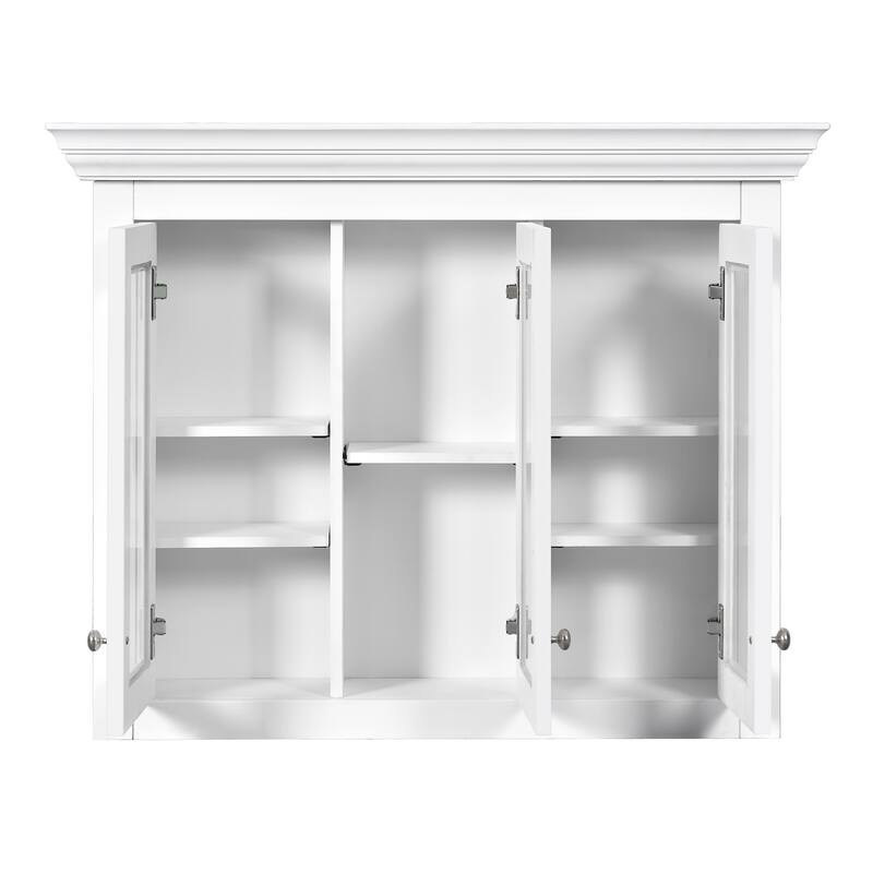 GDFStudio - Belfair Modern 2-in-1 Wall-Mounted Bathroom Medicine Cabinet with Mirror and 5 Closed & Adjustable Shelves - 35.03"W