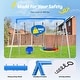 preview thumbnail 3 of 7, 440lbs Heavy Duty A-Frame Metal Swing Sets for Backyard with 1 Saucer Swing and 1 Toddler Swing