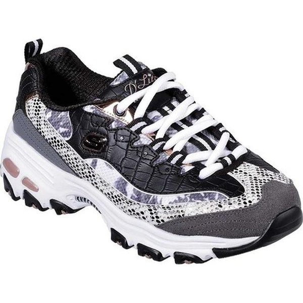 skechers black and rose gold sneakers