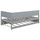 preview thumbnail 10 of 13, Twin Wood Daybed with Trundle, Guardrail, Grey, Vintage Style, No Box Spring Needed