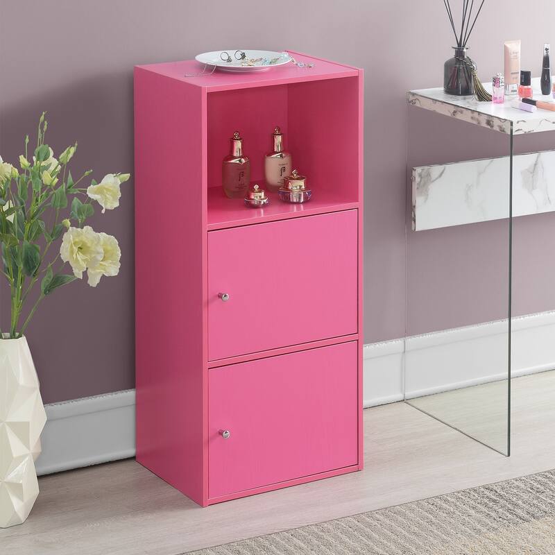 Convenience Concepts Xtra Storage 2 Door Cabinet with Shelf - Pink