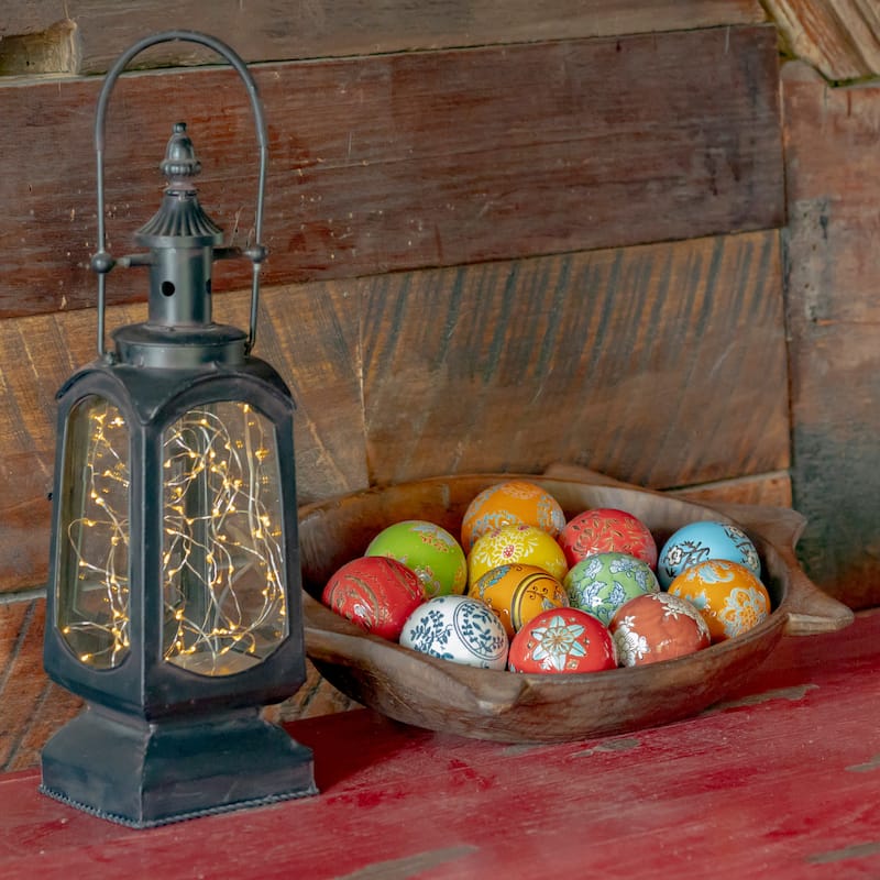 Set of 12 Assorted 3" Ceramic Sailors Balls "Yokohama" - Bright Tones - 3X3X3