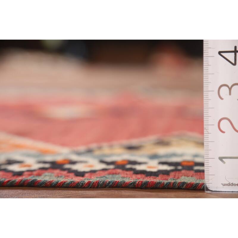 Hand-Woven Vegetable Dye Kilim Qashqai Persian Vintage Area Rug - 4'0"x 7'9"